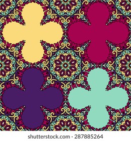 Seamless pattern ethnic style. Vintage decorative texture. Indian, arabic motive.