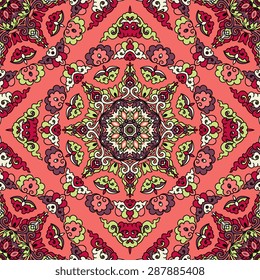 Seamless pattern ethnic style. Vintage decorative texture. Indian, arabic motive.