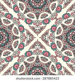 Seamless pattern ethnic style. Vintage decorative texture. Indian, arabic motive.