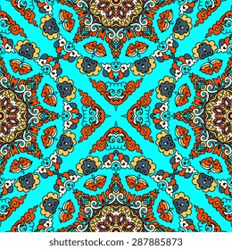 Seamless pattern ethnic style. Vintage decorative texture. Indian, arabic motive.