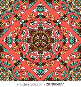 Seamless pattern ethnic style. Vintage decorative texture. Indian, arabic motive.