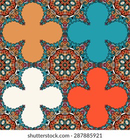 Seamless pattern ethnic style. Vintage decorative texture. Indian, arabic motive.