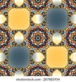 Seamless pattern ethnic style. Vintage decorative texture. Indian, arabic motive.