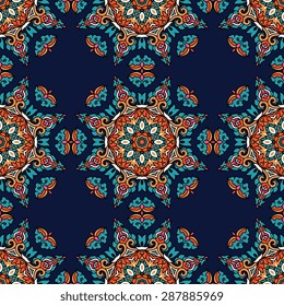 Seamless pattern ethnic style. Vintage decorative texture. Indian, arabic motive.