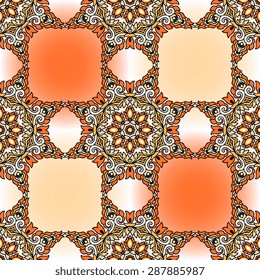 Seamless pattern ethnic style. Vintage decorative texture. Indian, arabic motive.