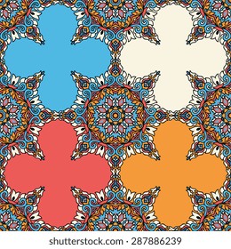 Seamless pattern ethnic style. Vintage decorative texture. Indian, arabic motive.