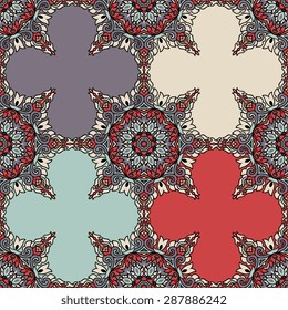 Seamless pattern ethnic style. Vintage decorative texture. Indian, arabic motive.