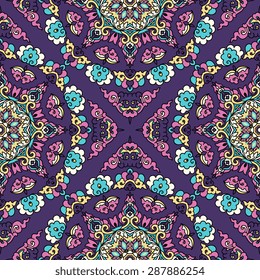 Seamless pattern ethnic style. Vintage decorative texture. Indian, arabic motive.