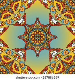 Seamless pattern ethnic style. Vintage decorative texture. Indian, arabic motive.
