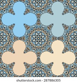Seamless pattern ethnic style. Vintage decorative texture. Indian, arabic motive.