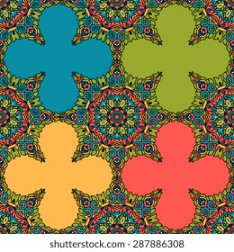 Seamless pattern ethnic style. Vintage decorative texture. Indian, Arabic motive.