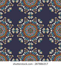 Seamless pattern ethnic style. Vintage decorative texture. Indian, arabic motive.