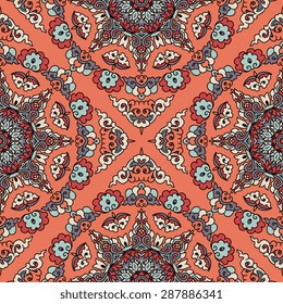 Seamless pattern ethnic style. Vintage decorative texture. Indian, Arabic motive.