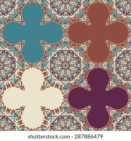 Seamless pattern ethnic style. Vintage decorative texture. Indian, Arabic motive.