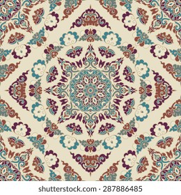 Seamless pattern ethnic style. Vintage decorative texture. Indian, Arabic motive.
