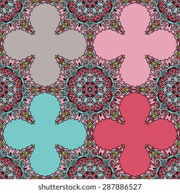 Seamless pattern ethnic style. Vintage decorative texture. Indian, Arabic motive.