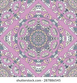 Seamless pattern ethnic style. Vintage decorative texture. Indian, arabic motive.