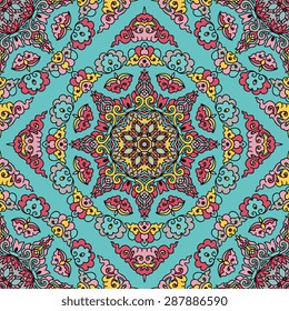 Seamless pattern ethnic style. Vintage decorative texture. Indian, Arabic motive.
