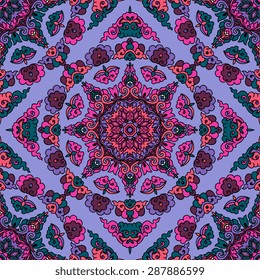 Seamless pattern ethnic style. Vintage decorative texture. Indian, Arabic motive.