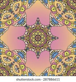 Seamless pattern ethnic style. Vintage decorative texture. Indian, Arabic motive.