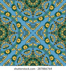 Seamless pattern ethnic style. Vintage decorative texture. Indian, Arabic motive.