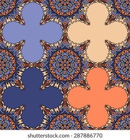 Seamless pattern ethnic style. Vintage decorative texture. Indian, Arabic motive.