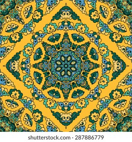 Seamless pattern ethnic style. Vintage decorative texture. Indian, Arabic motive.