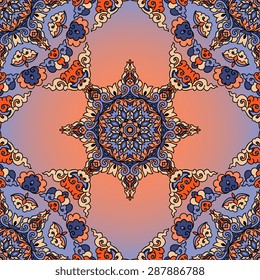 Seamless pattern ethnic style. Vintage decorative texture. Indian, Arabic motive.