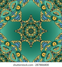 Seamless pattern ethnic style. Vintage decorative texture. Indian, Arabic motive.