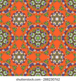 Seamless pattern ethnic style. Vintage decorative texture. Indian, arabic motive.