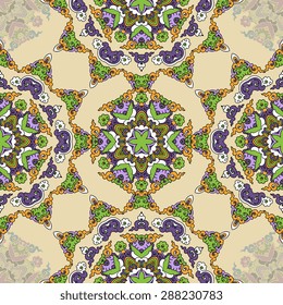 Seamless pattern ethnic style. Vintage decorative texture. Indian, arabic motive.