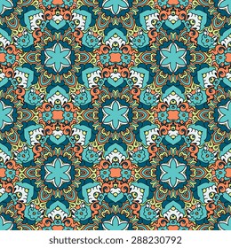 Seamless pattern ethnic style. Vintage decorative texture. Indian, arabic motive.