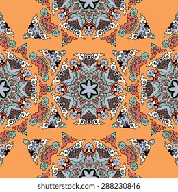 Seamless pattern ethnic style. Vintage decorative texture. Indian, arabic motive.