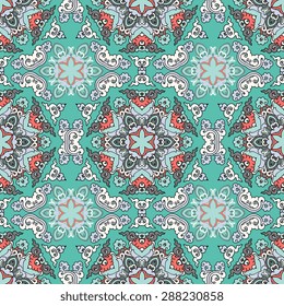 Seamless pattern ethnic style. Vintage decorative texture. Indian, arabic motive.