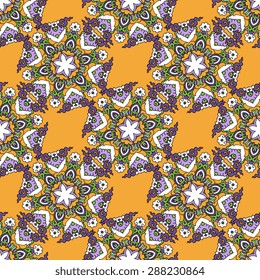 Seamless pattern ethnic style. Vintage decorative texture. Indian, arabic motive.
