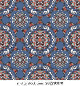 Seamless pattern ethnic style. Vintage decorative texture. Indian, arabic motive.