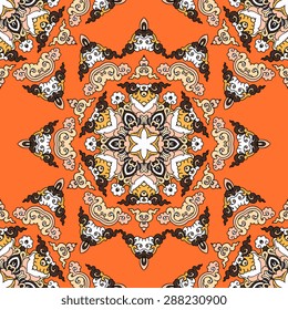 Seamless pattern ethnic style. Vintage decorative texture. Indian, arabic motive.