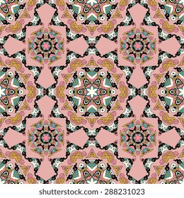 Seamless pattern ethnic style. Vintage decorative texture. Indian, arabic motive.