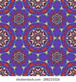 Seamless pattern ethnic style. Vintage decorative texture. Indian, arabic motive.