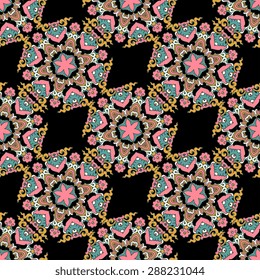 Seamless pattern ethnic style. Vintage decorative texture. Indian, arabic motive.