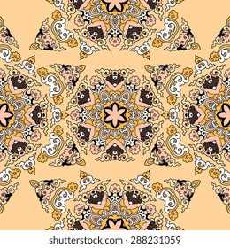 Seamless pattern ethnic style. Vintage decorative texture. Indian, arabic motive.