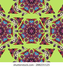 Seamless pattern ethnic style. Vintage decorative texture. Indian, arabic motive.