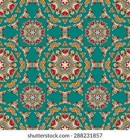 Seamless pattern ethnic style. Vintage decorative texture. Indian, arabic motive.