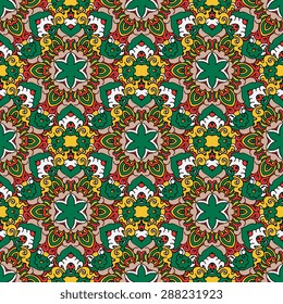 Seamless pattern ethnic style. Vintage decorative texture. Indian, arabic motive.