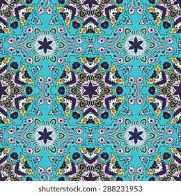 Seamless pattern ethnic style. Vintage decorative texture. Indian, arabic motive.