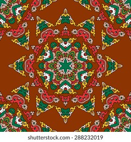 Seamless pattern ethnic style. Vintage decorative texture. Indian, arabic motive.