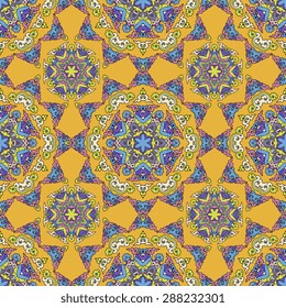 Seamless pattern ethnic style. Vintage decorative texture. Indian, arabic motive.