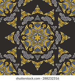 Seamless pattern ethnic style. Vintage decorative texture. Indian, arabic motive.