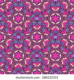 Seamless pattern ethnic style. Vintage decorative texture. Indian, arabic motive.