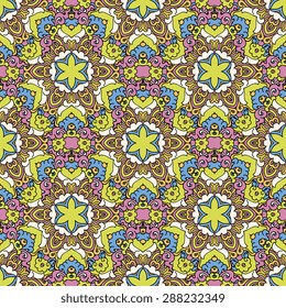 Seamless pattern ethnic style. Vintage decorative texture. Indian, arabic motive.